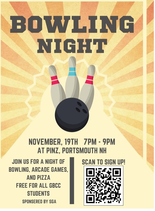 Bowling Night - Activity through student affairs November 19, 7-9:00PM
