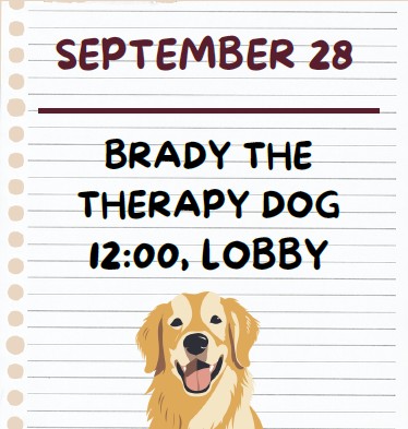 Brady the therapy dog visit
