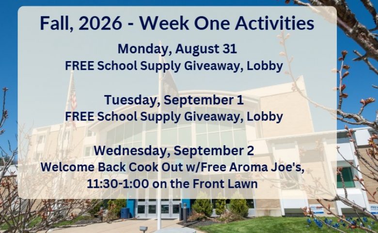 Fall 2026 list of first week activities