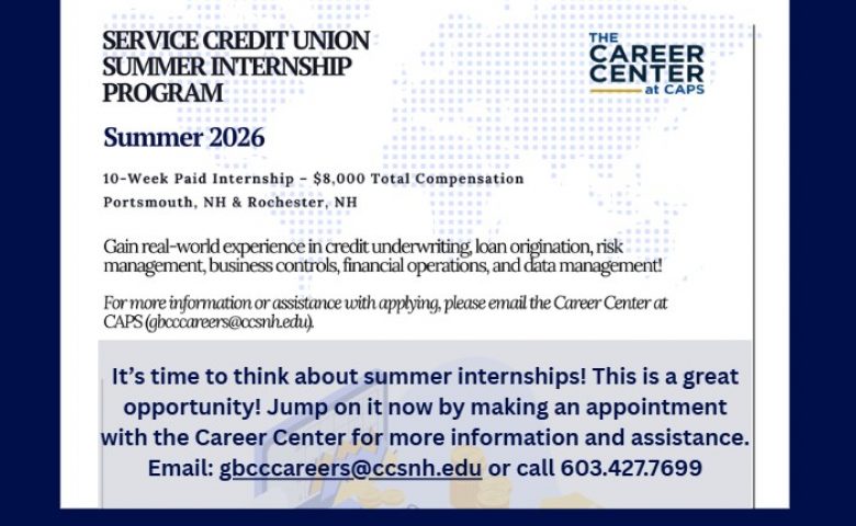 Credit Union Summer 2026 Internship Program